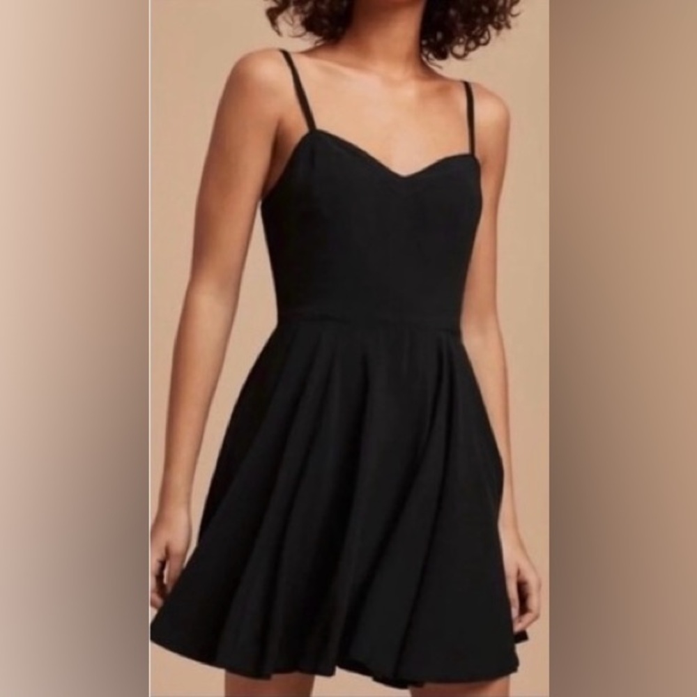 Aritzia Talula Black Fit & Flare Dress Size 4 | V-Neck